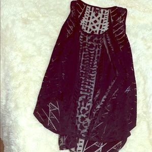 Flowey black see-through tank top